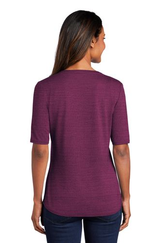 Port Authority Women's Stretch Heather Open Neck Top LK583 image thumbnail Port Authority Women's Stretch Heather Open Neck Top LK583 image thumbnail