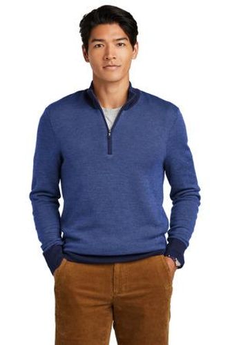 Brooks Brothers Washable Merino Birdseye 1/4-Zip Sweater BB18412 image thumbnail
