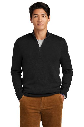 Brooks Brothers Washable Merino Birdseye 1/4-Zip Sweater BB18412 image thumbnail