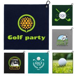 Image of Full Color Waffle Texture Golf Towel