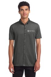 Image of Mercer+Mettle Stretch Pique Full-Button Polo MM1006