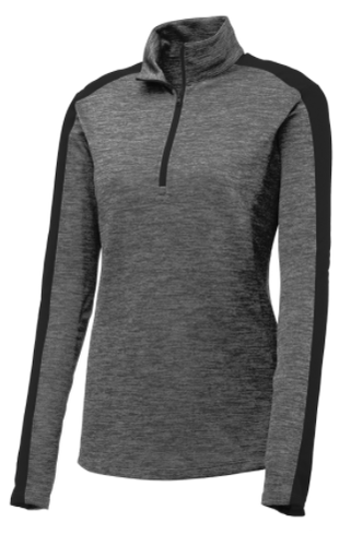 Sport-Tek Women's PosiCharge Electric Heather Colorblock 1/4-Zip Pullover.  image thumbnail