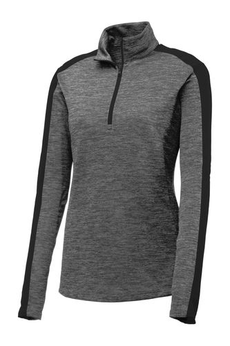 Sport-Tek Women's PosiCharge Electric Heather Colorblock 1/4-Zip Pullover.  image thumbnail