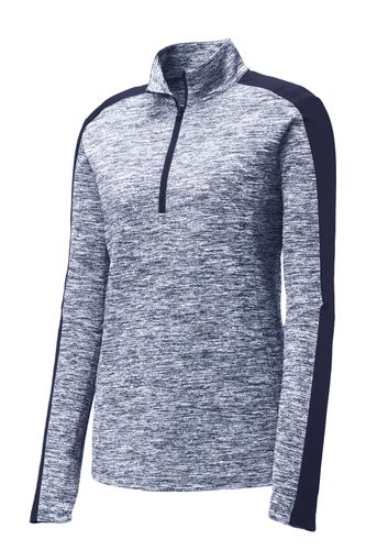 Sport-Tek Women's PosiCharge Electric Heather Colorblock 1/4-Zip Pullover.  image thumbnail