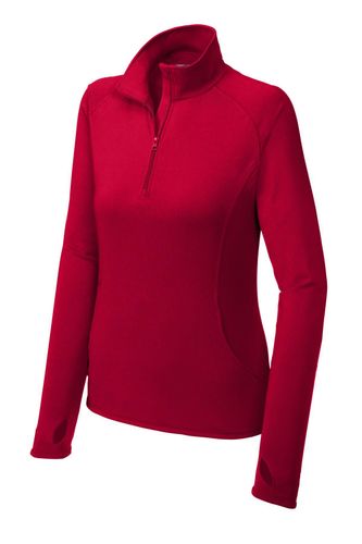 Sport-Tek Women's Sport-Wick Stretch 1/4-Zip Pullover.  image thumbnail