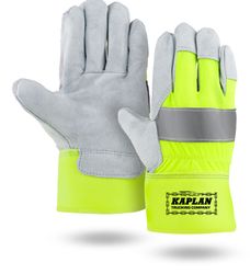 Image of KAPLAN - Hi-Viz Suede Cowhide Leather Palm Gloves