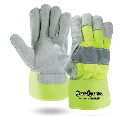 CRESCO LINES - Hi-Viz Suede Cowhide Leather Palm Gloves image thumbnail