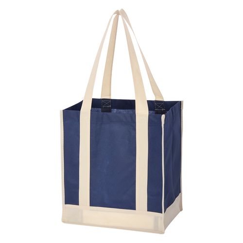 Non-Woven Two-Tone Shopper Tote Bag image thumbnail
