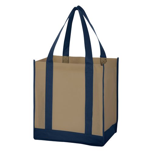 Non-Woven Two-Tone Shopper Tote Bag image thumbnail