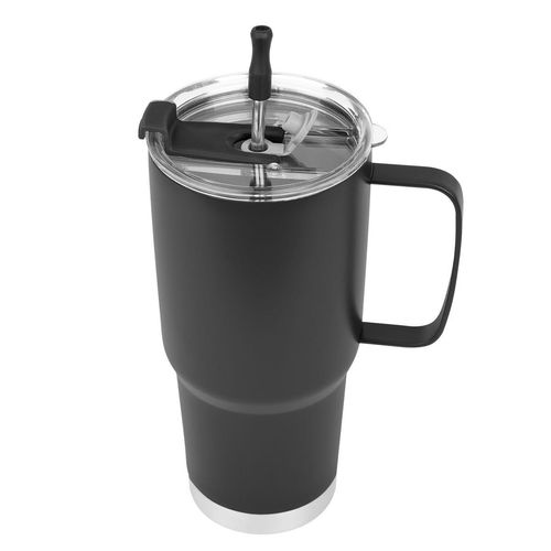 30 oz. Lisbon Stainless Steel Tumbler With Straw image thumbnail