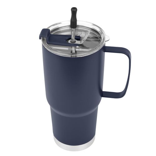 30 oz. Lisbon Stainless Steel Tumbler With Straw image thumbnail
