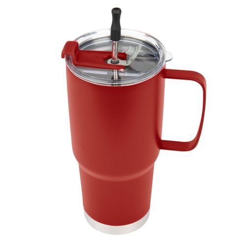 30 oz. Lisbon Stainless Steel Tumbler With Straw image thumbnail