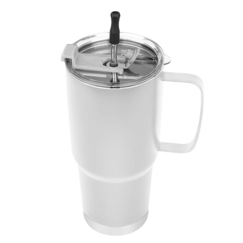 30 oz. Lisbon Stainless Steel Tumbler With Straw image thumbnail