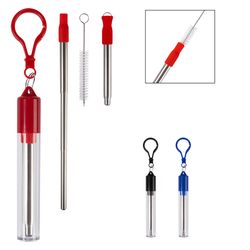 Image of Collapsible Stainless Steel Straw Kit
