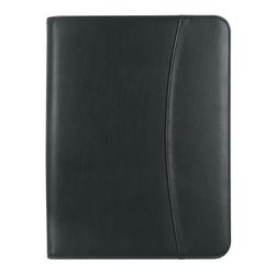 Image of Leather Look Zippered Portfolio With Calculator