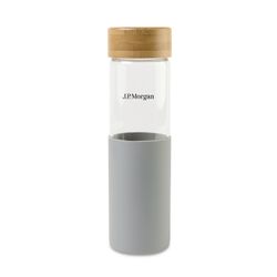 Image of Glass and Bamboo Bottle - 20 Oz