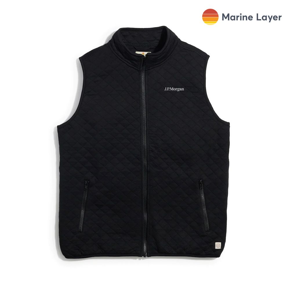 Marine Layer Corbet Full Zip Vest - Men's Black  primary image