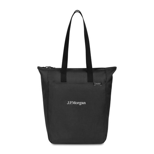 Recycled Zippered Tote - Black image thumbnail