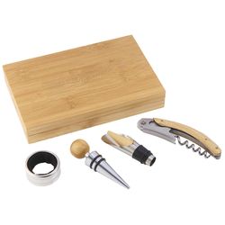 Image of 4 Piece Bamboo Wine Gift Set