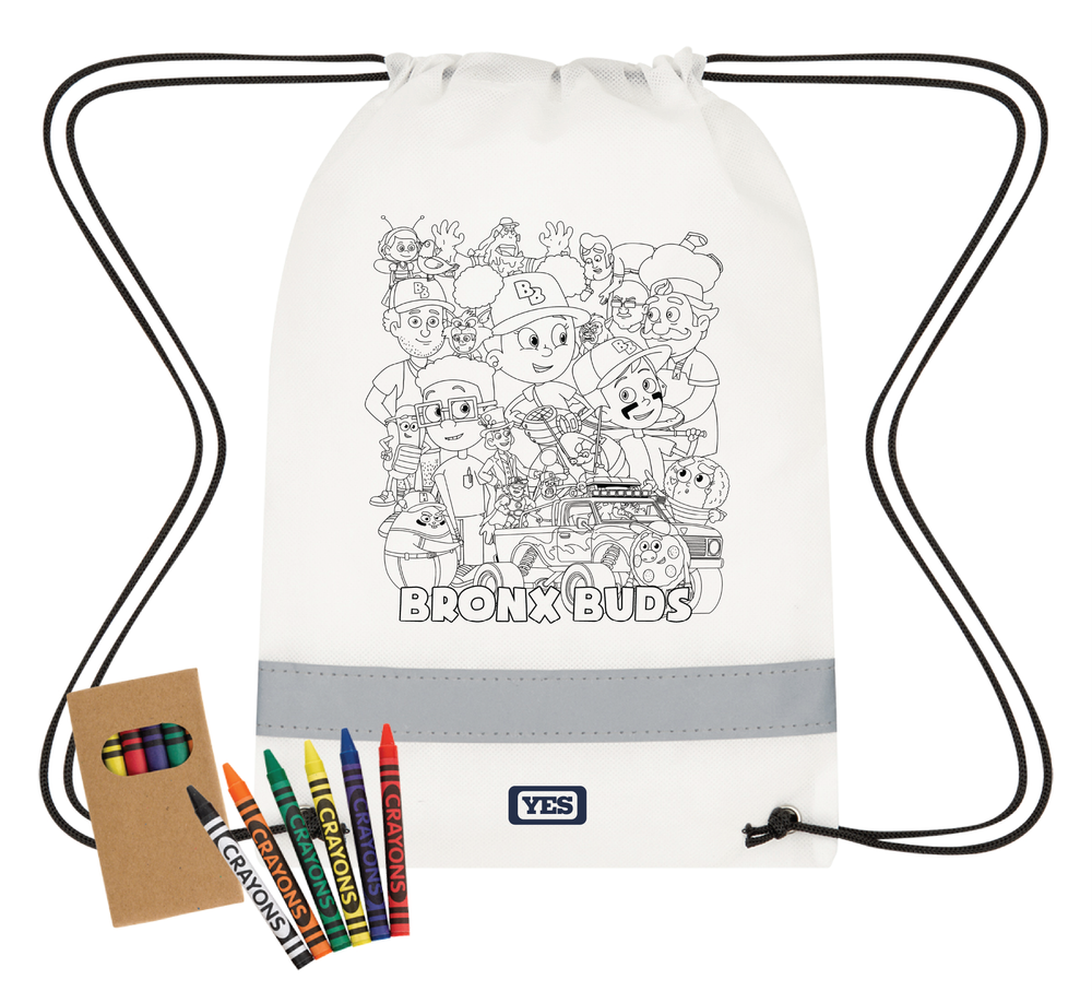 BB Reflective Coloring Drawstring Bag + Crayons  primary image