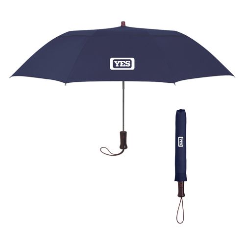 YES 44" Arc Telescopic Folding Wood Handle Umbrella image thumbnail