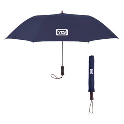 Image of YES 44" Arc Telescopic Folding Wood Handle Umbrella