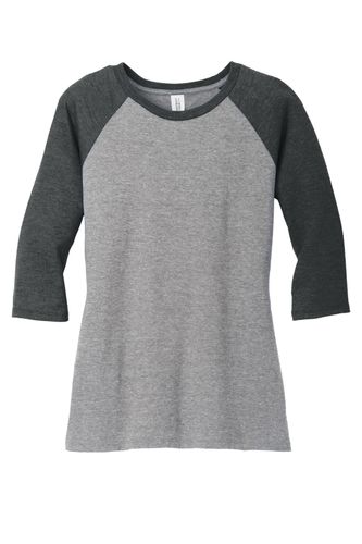 District Women's Perfect Tri 3/4-Sleeve Raglan. DM136L image thumbnail