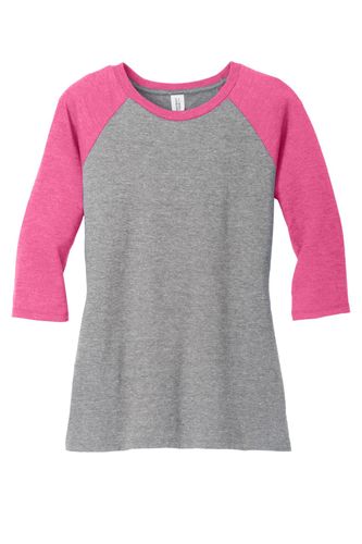 District Women's Perfect Tri 3/4-Sleeve Raglan. DM136L image thumbnail