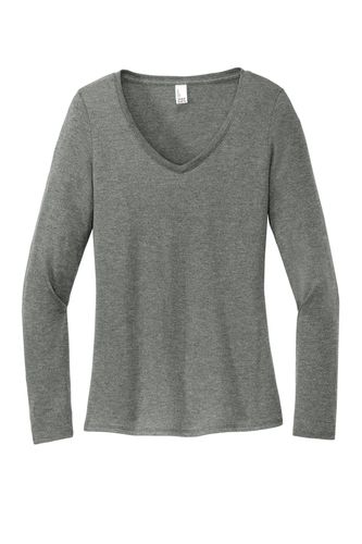 District Women's Perfect Tri Long Sleeve V-Neck Tee DT135 image thumbnail