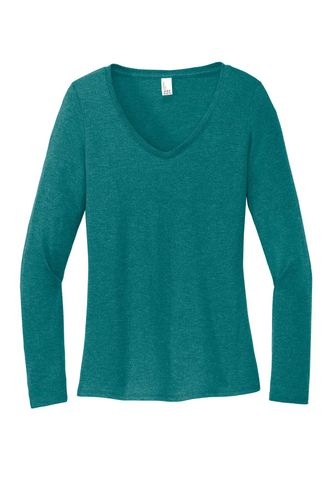 District Women's Perfect Tri Long Sleeve V-Neck Tee DT135 image thumbnail