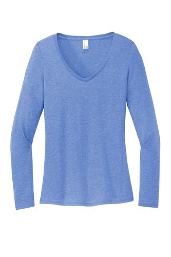 District Women's Perfect Tri Long Sleeve V-Neck Tee DT135 image thumbnail