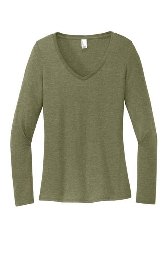 District Women's Perfect Tri Long Sleeve V-Neck Tee DT135 image thumbnail