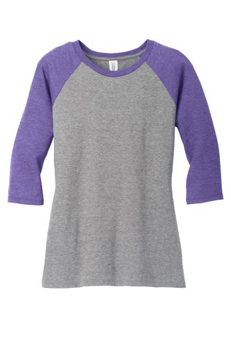 District Women's Perfect Tri 3/4-Sleeve Raglan. DM136L image thumbnail