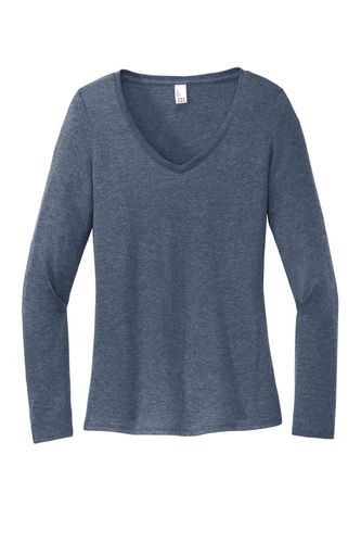 District Women's Perfect Tri Long Sleeve V-Neck Tee DT135 image thumbnail