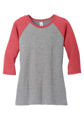 District Women's Perfect Tri 3/4-Sleeve Raglan. DM136L image thumbnail