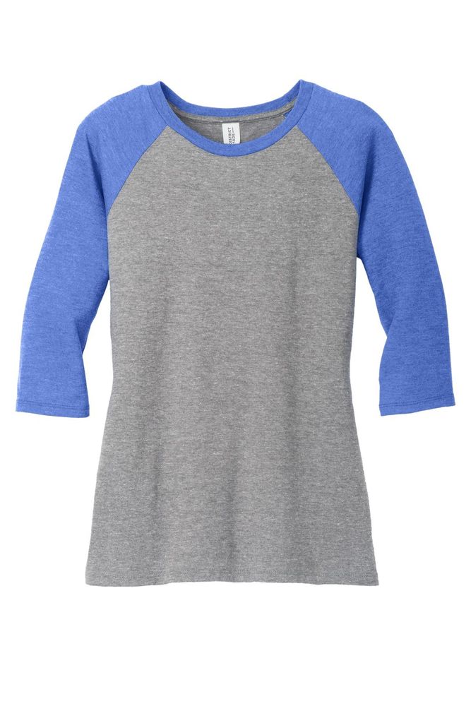 District Women's Perfect Tri 3/4-Sleeve Raglan. DM136L primary image