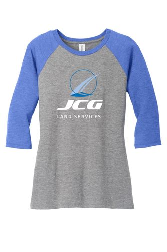 District Women's Perfect Tri 3/4-Sleeve Raglan. DM136L image thumbnail