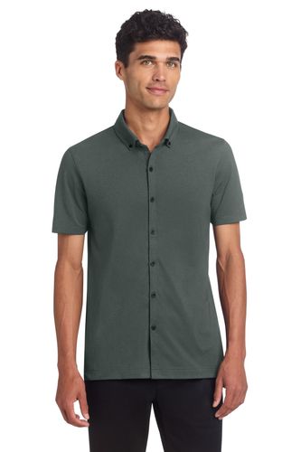 Mercer+Mettle Stretch Pique Full-Button Polo MM1006 image thumbnail