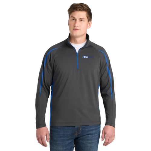 CCI - Sport-Tek Sport-Wick Stretch 1/2-Zip Colorblock Pullover image thumbnail
