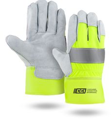 Image of CCI - Hi-Viz Suede Cowhide Leather Palm Gloves