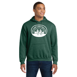 Image of Day Camp Christmas Tree Adult Pullover Hooded Sweatshirt