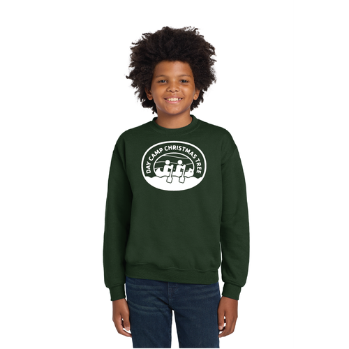 Day Camp Christmas Tree Youth Crewneck Sweatshirt image thumbnail