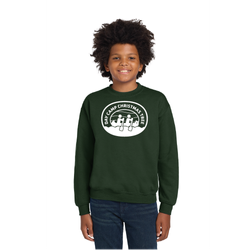 Image of Day Camp Christmas Tree Youth Crewneck Sweatshirt