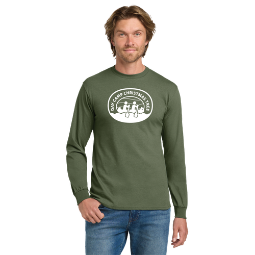 Day Camp Christmas Tree Adult Long Sleeve Cotton T-Shirt image thumbnail