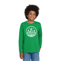 Image of Day Camp Gathering Pines Youth Long Sleeve Cotton T-Shirt