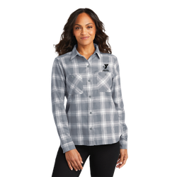 Image of Day Camp Spring Lake Ladies Plaid Flannel Shirt
