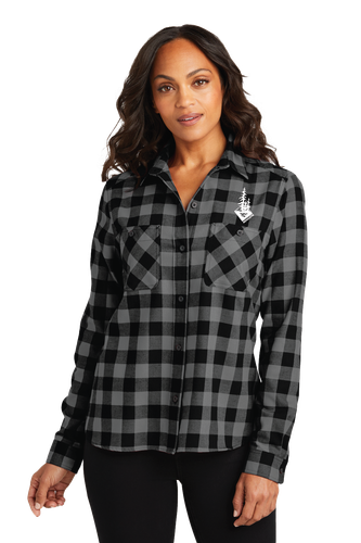Camp Menogyn Ladies Plaid Flannel Shirt image thumbnail