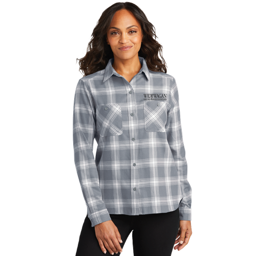 Camp Widjiwagan Ladies Plaid Flannel Shirt image thumbnail