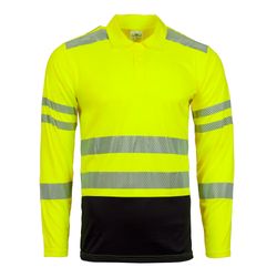 Image of Arborwear Premium Shade 2-Tone Long Sleeve Polo Shirt HVSA Class 3