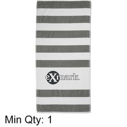 Image of Royale Gray Striped Beach Towel